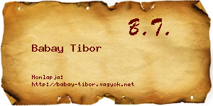 Babay Tibor névjegykártya